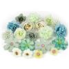 MWOOT 20 Pezzi Teste di Fiori Artificiali, Fiori Finti per Decorazioni, Mini Capolini Finti, Rose Peonia Finte per Fai da te Corona Torta Bouquet Da Sposa Matrimonio Festa Casa Giardino(Verde)