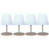 Lumisky Set di 4 mini lampade da tavolo LED color crema senza fili bianco dimmerabili 2 x Twins Cream H16 cm