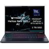 ACER Predator Helios Neo 16 AI Notebook Gaming, ", processore Intel® Core Ultra 9 290HX Plus, NVIDIA GeForce RTX™ 5070 Ti, RAM GB, 1000 GB SSD, Black, Windows 11 Home