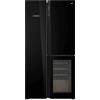 GRF Frigorifero americano GRF T9183WINBG, Sistema Multi Flow: Sì; raffreddamento frigorifero: No Frost; congelatore: Frost, Capacità netta totale 548 l, Rumorosità: 38 dB(A), Dispenser ghiaccio, Dimensioni: L 91,1 cm A 183 P 70,6 cm, Nero, Classe E