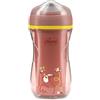 Artsana Chicco Tazza Active - Tazza Bambino 14M+ Antigoccia Beccuccio Rigido Termica Rosa 266 ml
