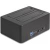Delock Docking station Delock Dual 64183 SATA USB 3.2 tipo C Nero [64183]