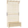 Outsunny Fioriera da Giardino con Traliccio per Piante Rampicanti, 90x45x183 cm, Legno Naturale | Aosom Italy