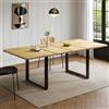 Lahoomu Tavolo da pranzo allungabile 140/180/220 x 80 cm, 3 lunghezze | 140/180/220 x 80 x 75 cm, MDF, naturale, 6-10 persone
