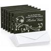 AFIE M5-484A - Set di 5 biglietti auguri per il felice anno nuovo con fiocchi di neve argentati testurizzati e voluti, 13,5 x 8,5 cm + 5 buste bianche 14 x 9 cm, 5 simpatici su carta di alta qualità