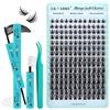GEMERRY Ciglia Finte Ciuffetti Manga Kit, Anime Lash Clusters C9 12-20mm | con Bond e Seal e Remover 3 IN 1, Pinzette Extension Ciglia Fai da Te Spiky Wispy, Ciglia Ciuffetti Effetto Bambola