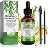 GOFLORDEN Olio Di Rosmarino Per Capelli, Rosemary Essential Oil for Hair Growth, Puro Olio Essenziale di Rosmarino per Ciglia e Sopracciglia, Stimola la Crescita dei Capelli, Cura Della Pelle 60ML