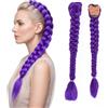 Cygnara Rumi - Parrucca per bambini, motivo: cacciatore di demoni, colore viola | Parrucca Kpop con treccia viola, 66 cm, per bambini, in fibra sintetica resistente al calore, da donna, per Natale, cosplay