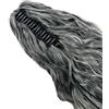 Cybelleza 40cm Coda Capelli Extension Capelli Lunghi Ricci Coda di Cavallo a Pinza Ondulata Posticci Sintetici Mossi Voluminosa Ponytail Extension, Grigio Scuro mix Ombré Bianco
