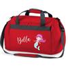 minimutz Borsa sportiva per bambini con nome personalizzabile, borsa da nuoto a sirena, per ragazze e ragazzi, Rosso