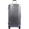 PIQUADRO - Trolley Trunk 4 Ruote Policarbonato - Unisex - Nero e Cuoio | Rigido, Rifiniture In Pelle, 42x80x37 cm, Elegante e Professionale, Manico telescopico