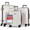 FERGÉ Set di 3 valigie rigide - trolley con 4 doppie ruote e lucchetto TSA | Set 3 pezzi: bagaglio a mano, valigia da viaggio e valigia XL · policarbonato robusto · 4 doppie ruote silenziose