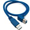 SYSTEM-S Cavo USB 3.0 60 cm da spina di tipo B a spina di tipo A ad angolo in blu