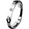KBNSUIAN Braccialetto ebraico ebraico con stella di David, Yahweh, Yhvh, nome ebraico di Dio, braccialetto in silicone stratificato - Amuleto per uomo e donna, Acciaio inossidabile Silicone, Acciaio