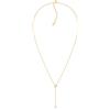 day berlin day.berlin Collana Y Lumi da donna, ciondolo in zirconia, placcata oro 18K | Catena 47+5cm e pendente con pietra da 6mm, acciaio inossidabile 316L, senza nichel e impermeabile