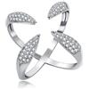 Uloveido Anello da donna placcato in oro bianco con zirconia cubica a forma di artiglio aperto da donna, gioielli per ragazze e donne Y447, Metallo, zirconia cubica,