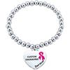 Bling Jewelry Charm A Forma Di Cuore Con Incisione Del Messaggio Della Poesia Nastro Rosa Per I Sopravvissuti Al Cancro Al Seno Collana Pendente Per Braccialetto In Acciaio Inossidabile Con Toni D'Argento