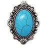 Emulily Western Teardrop Concho - Anello regolabile con turchese navajo