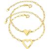 GSTFY Set di 2 braccialetti personalizzati per madre e figlia, regolabili con cuore, braccialetti coordinati con nomi, set di 2 gioielli delicati per festa della mamma, Natale, regali di compleanno