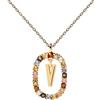 P D PAOLA PDPAOLA - Collana con lettera V in argento Sterling 925, placcato oro 18 k, gioiello da donna