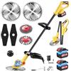 LeadGoods Decespugliatore per batteria Makita, 4 in 1, motore senza spazzole da 1200 W, con 2 x 3,0 Ah, 4 tipi di lame, decespugliatore elettrico per tosaerba e cura del giardino
