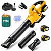 CHGBOSTH Soffiatore a Batteria 21V con 2 Batterie 4.0Ah, Motore Brushless 1200W | Velocità Aria 260 km/h & Flusso 850 m³/h, 5 Velocità Regolabili + Modalità Turbo, per Giardino, Terrazzo, Auto e Neve