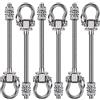 BeneLabel 6pezzi Appendere Bulloni 23,5 Centimetri Amaca Altalena Gancio Moschettone, Girevole in Acciaio Inox Kit di Montaggio per Parco Giochi Sedia Yoga Corda Punching Bag Sandbag, 1800lbs...