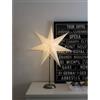 Konstsmide 2996-230 - Stella di carta bianca con base in metallo argentato, per interni (IP20), certificazione VDE, 230 V interni, senza lampadina, con interruttore on/off, cavo nero