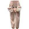 Shurzzesj Pantaloni a elefante con proboscide, da uomo, con elefante, per uomo, donna, in flanella, con orecchie da naso, motivo animali, elefanti