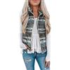 Generic Gilet in pile da donna - Giacca senza maniche da donna alla moda stampata a colori giacca larga senza maniche con risvolto gilet plus size gilet in pile doppio lato con tasche inverno caldo gilet in