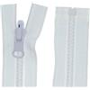 Erlif Cerniera reversibile divisibile per giacche, denti in plastica, 5 mm (bianco, 75 cm)