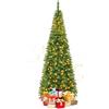 KOMFOTTEU Albero di Natale Artificiale 135/200/225 cm, Albero di Natale con Luci LED Incorporate e Supporto in Metallo, Christmas Tree con Rami in PVC, per Casa, Negozio, Ufficio, Feste (L)