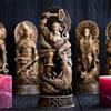 FIYSON Odin, statuetta decorativa di Odin, divinità nordica, vichinga, decorazione scandinava, dio tedesco vodan, armadietto del vino, bronzo antico