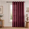 Deconovo Tenda Effetto Lino per Interni, 1 Pannello, 225x220 cm | Semitrasparenti con Occhielli, Trama Intrecciata, Filtrano la Luce Naturale, per Soggiorno e Camera da Letto, Vino