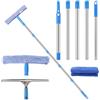 Pybyhiy Lavavetri con Manico Telescopico, Tergivetro in Silicone e Spazzola in Microfibra, Set per la Pulizia di Finestre Alte, Doccia, Specchi, Auto e Porte in Vetro