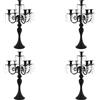Etrhdfyts 4 portacandele a 5 bracci in ferro con ciondolo in vetro, altezza 52 cm, larghezza 36 cm, candelabri, candelabri, candelabri, candelabri, per candele coniche, feste, matrimoni, tavolo, decorazione da