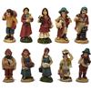 Aurora Store Set 10 Pastori in Resina 5 cm Presepe Statuine in Personaggi assortiti dipinte a Mano Personaggi Mestieri Contadini Figure Diverse