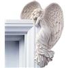 ITODA Cornice porta angelo scultura da parete sinistra destra telaio ala d'angelo scultura vintage shabby avorio scultura da parete 3D chic Angelica figurine ornamenti per telaio porta camino