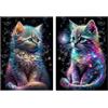wocpvm 2 Pz 5D Diamond Painting Kit Completo Gatto Diamond Painting Bambini | DIY Animali Quadri con Perline per Adulti e Bambini, Decorazione da Parete-30x40 cm