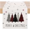 ViaElayu Runner Centrotavola Natalizio Albero di Natale con Fiocchi di Neve Rosso e Nero Grigio Runner Natale Centro Tavola Natalizio Elegante Moderno Lavabile Centro Tavolo Natale 40x140 cm