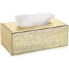 TOLIDA Scatola di fazzoletti in pelle PU scatola fazzoletti decorativi dorati scatola rettangolare dispenser di tovaglioli per cucina bagno soggiorno camera da letto