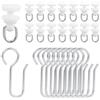 EASYKEENECOM 106 rotoli per tende per binari, 53 ganci per tende e 53 ganci per tende in metallo, per tutte le guide standard, per tende da doccia