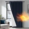 Deconovo Tenda Oscurante Termica con Occhielli - Pesante, Doppio Strato Isolante per Freddo e Caldo, Antivento, per Finestre e Porte, 280x245 cm, Blu Navy Retro Bianco, 1 Pannello