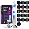 HOTUT Lampada Lava LED Rilassante, Lava Lamp Colorata 34.79cm con Telecomando, 16 Colori Lampada a Movimento Liquido, Cera Bianco, 4 modalità per Bambini Adulti Decorazione di Casa