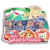 Quwsne Magnete per frigorifero Taormina Italia, souvenir da viaggio in città, regali turistici, 3D, monumenti classici, artigianato fatto a mano, decorazione per la casa, 1119