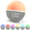 GOMETY Sveglia digitale, luce diurna, sveglia con funzione snooze, 7 suonerie naturali, 9 colori, 10 livelli di luminosità, allarme Sunrise per camera da letto, adulti, bambini, bambino