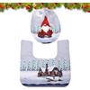 Embhlitfe Set di 2 copriwater natalizi, con tappetino, con Babbo Natale, decorazione natalizia per il bagno