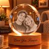 Emoragifou Lampada a sfera di cristallo della foto 3D, regali | Foto di cristallo personalizzata con base a LED, incisione laser, 6 cm/8 cm, regalo di compleanno per mamma, donna, moglie