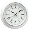 ReWu Orologio da parete vintage 40 cm, numeri romani, bianco argento, orologio da parete analogico in classico design retrò, grande decorazione per soggiorno, cucina e sala da pranzo