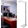 Zeitnet Inc. Lampada da terra moderna piantana dimmerabile LED 55W diffusore trasparente doppia emissione luminosa 4000K luce ufficio studio interruttore touch alimentazione 230V